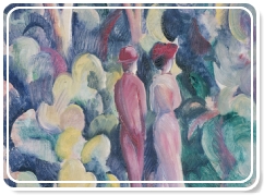 August Macke - Couple sur un chemin dans la forêt - Wilhelm Lehmbruck Museum, Duisburg.jpg